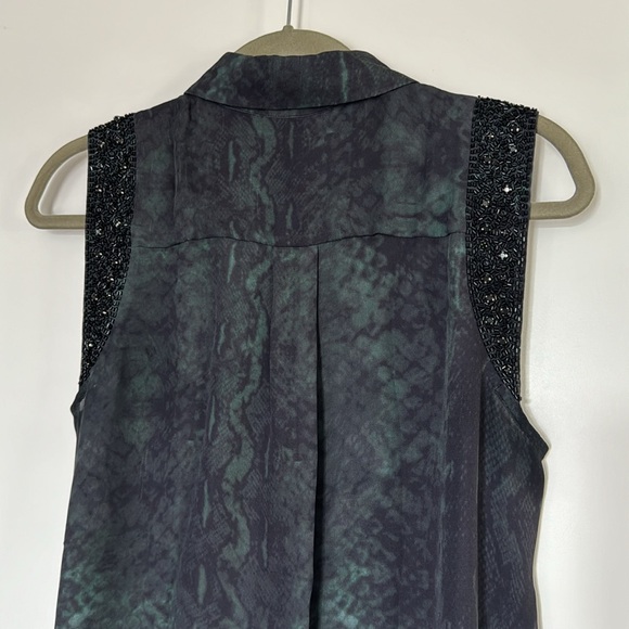 Haute Hippie Beaded Sleeveless Silk Top Small - Picture 3 of 5